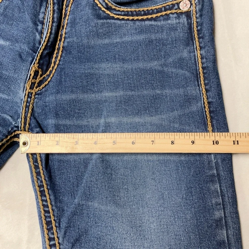 True Religion Rope Stitch Jeans Relaxed Straight Flap Pocket 34 Fit 36x28 USA